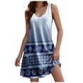 Womens Casual Summer Dresses Gradient Color Sleeveless Holiday Boho