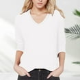 thumbnail image 1 of Womens Casual Summer Tops Three Quarter Sleeve V Neck Tee T Shirt Printed Loose Side Split Tunic Blouse T Shirt Women Blank T Shirt Women Soft Women Short Sleeve Shirts Casual Stripped Short Sleeve, 1 of 4