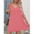 thumbnail image 1 of Womens Casual Sun Summer Dresses Swiss Polka Dot Beach Cover Up V Neck Tank Dress with Pockets, 1 of 4