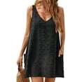 thumbnail image 1 of Womens Casual Sun Summer Dresses Swiss Polka Dot Beach Cover Up V Neck Tank Dress with Pockets, 1 of 3