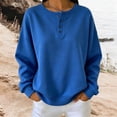thumbnail image 1 of Womens Casual Sweaters Long Sleeve Button Down Crew Neck Pullover Tops Fall Winter Loose Clothes 2026 Blue M, 1 of 5