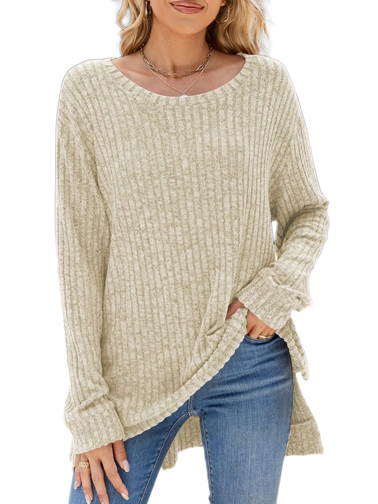 Casual and versatile long-sleeved sweater top main image 1