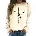 thumbnail image 1 of Womens Casual Sweatshirt Crew Neck Yeshua Lord Printed Pullover Long Sleeve Loose Fit Tops Fashion 2025, 1 of 4