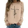 thumbnail image 1 of Womens Casual Sweatshirt Crew Neck Yeshua Lord Printed Pullover Long Sleeve Loose Fit Tops Fashion 2025, 1 of 4