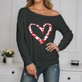 thumbnail image 1 of Womens Casual Sweatshirt Graphic Printed One Shoulder Tops Long Sleeve Lightweight Loose Pullover Sweatshirt, 1 of 4