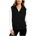 thumbnail image 1 of Womens Casual Sweatshirts Cotton Sleeveless Hooded Outerwear Vest with Pockets Sport Casual Full Zip Hoodie Jacket (XL, Black), 1 of 7