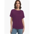 thumbnail image 1 of Womens Casual T Shirts Dolman Short Sleeve Shirts Boat Neck Ruched Tops Summer Lightweight Clothes, 1 of 6