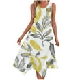 thumbnail image 1 of Womens Casual Tank Dress Floral Sleeveless Summer Midi Dress Asymmetrical Hem Vacation Beach Outfit, 1 of 7