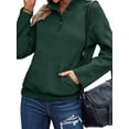 thumbnail image 1 of Womens Casual Textured Long Sleeve Henley Button V Neck Loose Pullover Trendy Fall Outfits Tops Dark Green XL, 1 of 7