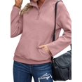 thumbnail image 1 of Womens Casual Textured Long Sleeve Henley Button V Neck Loose Pullover Trendy Fall Outfits Tops Pink S, 1 of 7
