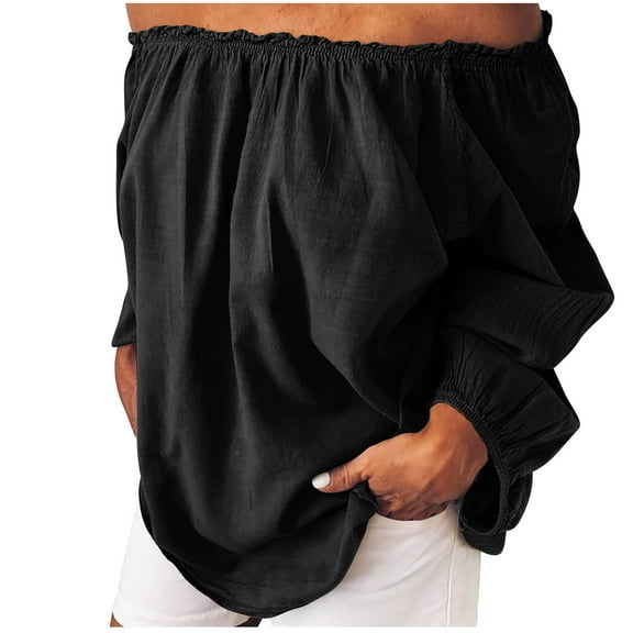 Womens Casual Tops,On Shoulder Top,Women Casual Stringy Long Sleeved Off The Shoulder Tops,Off The Shoulder Tops for Women