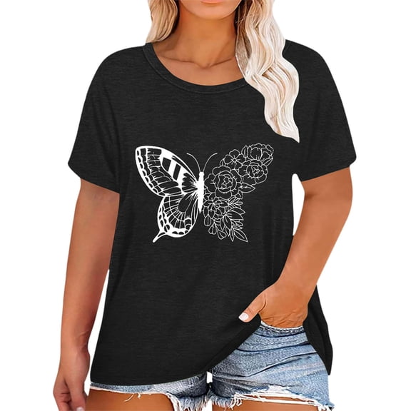 Womens Casual Tops Round Neck Comfortable Stylish Beach Essentials for Women,Black,L