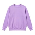 thumbnail image 1 of Womens Casual Tops Solid Color Crewneck Sweatshirt Long Sleeve Loose Fit Pullover Shirts Fashion Basic Tops, 1 of 5