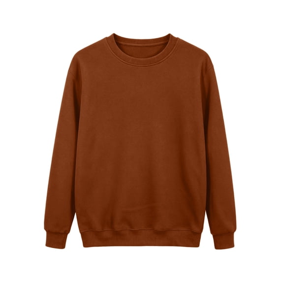 Womens Casual Tops Solid Color Crewneck Sweatshirt Long Sleeve Loose Fit Pullover Shirts Fashion Basic Tops