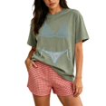 thumbnail image 1 of Womens Casual Tops Wedding Bridesmaid Funny Round Neck Printed Womens Activities Shirt,Green,L, 1 of 6