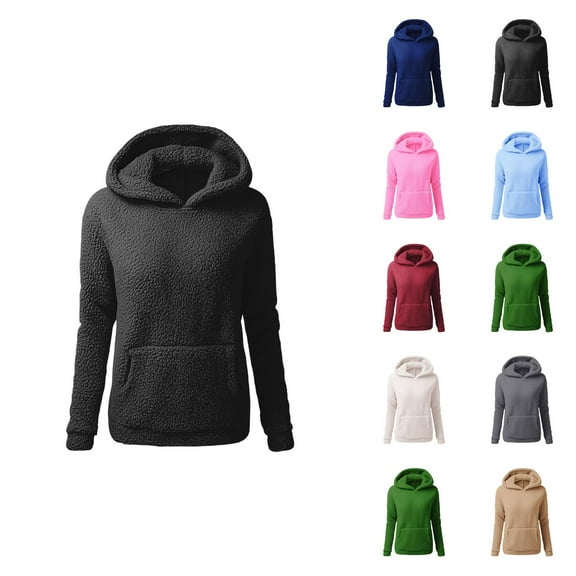 Womens Casual Tops Women's Solid Sweatshirt Women Long Sleeve Letter Solid Color Hoodie Sweatshirts Pullover Sweatshirts Top Blouse