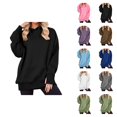 thumbnail image 1 of Womens Casual Tops Women's Solid Sweatshirt Women's Casual Long Sleeve Hooded Sweatshirt Solid Color Pullover Fashion Hoodie For Daily Wear Comfortable Loungewear, 1 of 7