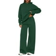 thumbnail image 1 of Womens Casual Tracksuit Set 2 Pieces Sweatsuits Fleece Hoodies Hooded Sweatshirt Pullover Wide Leg Sweatpant Fall Workout Outfits, 1 of 4