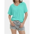 thumbnail image 1 of Women's Casual V-Neck T-Shirt - Short Sleeve Loose Fit Top, Breathable Summer Tee, 1 of 6