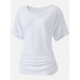 thumbnail image 1 of Womens Casual V Neck T Shirts Short Sleeve Loose Fit Summer Flowy Tops Tees, 1 of 5