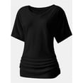 thumbnail image 1 of Womens Casual V Neck T Shirts Short Sleeve Loose Fit Summer Flowy Tops Tees, 1 of 5