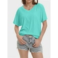 thumbnail image 1 of Womens Casual V Neck T Shirts Short Sleeve Loose Fit Summer Flowy Tops Tees, 1 of 6
