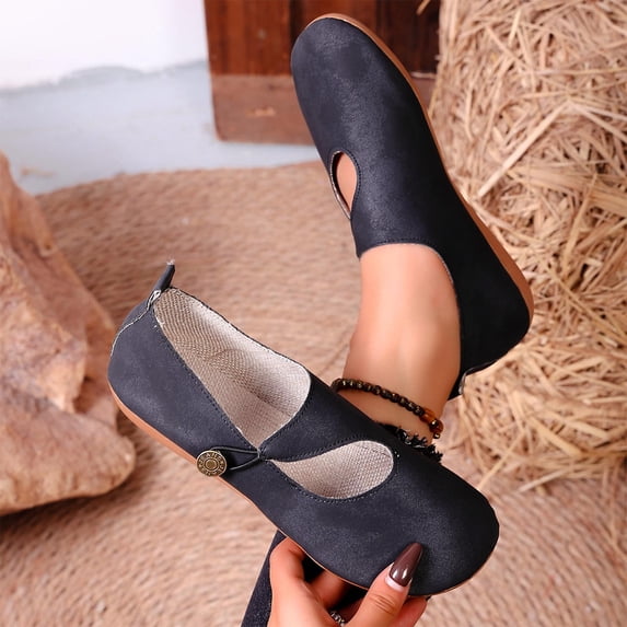Womens Casual Versatile Woven Soft-Soled PlusSize Shoes Fall And Winter Trendy Flat Loafers Mary Jane Shoes Women Classic Clog Comfortable Dress Shoes