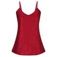 thumbnail image 1 of Womens Casual Vest Sparkling Carnival Camisole Commute Sleeveless Sequin Business Casual Clothing for Women,RD1,XL, 1 of 5
