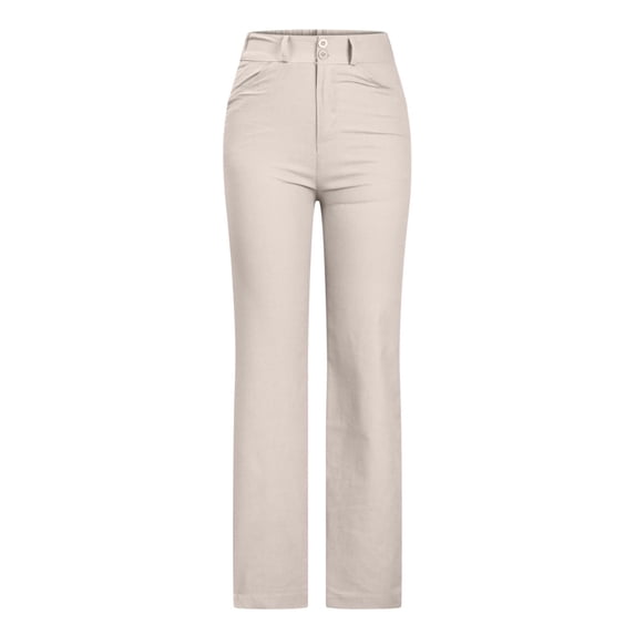 Womens Casual Wide Leg Palazzo Pants Summer High Waist Straight Leg Lounge Trousers Lightweight Pants Pockets Ladies Comfy Plus Size Trendy Outfits Flowy Straight Leg Clothes Beige