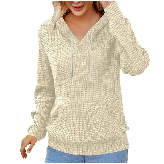 Womens Casual Winter Warm Fleece Lined Pullover Hooded Sweatshirt Fall Clothes for Women 2025 Casual Tops Fleece Clothes with Pockets