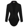 thumbnail image 1 of Hybrid & Company Womens Casual Work High Low Blazer Jacket JK45590X 1073T Black 2X, 1 of 7