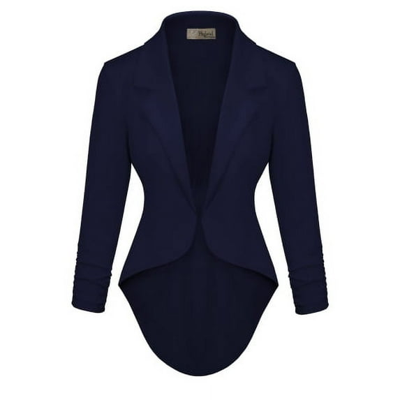 Womens Casual Work High Low Blazer Jacket