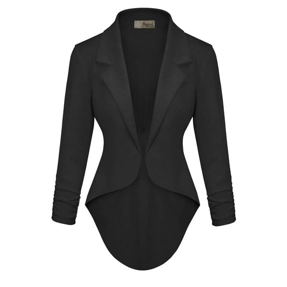 Hybrid & Company Womens Casual Work High Low Blazer Jacket JK45590 1073T CHARCOAL Medium