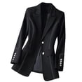 thumbnail image 1 of Womens Casual Work Office Blazer Long Sleeve Open Front Trendy 2025 Fall Clothes Dressy Notch Lapel Business Jackets, 1 of 7