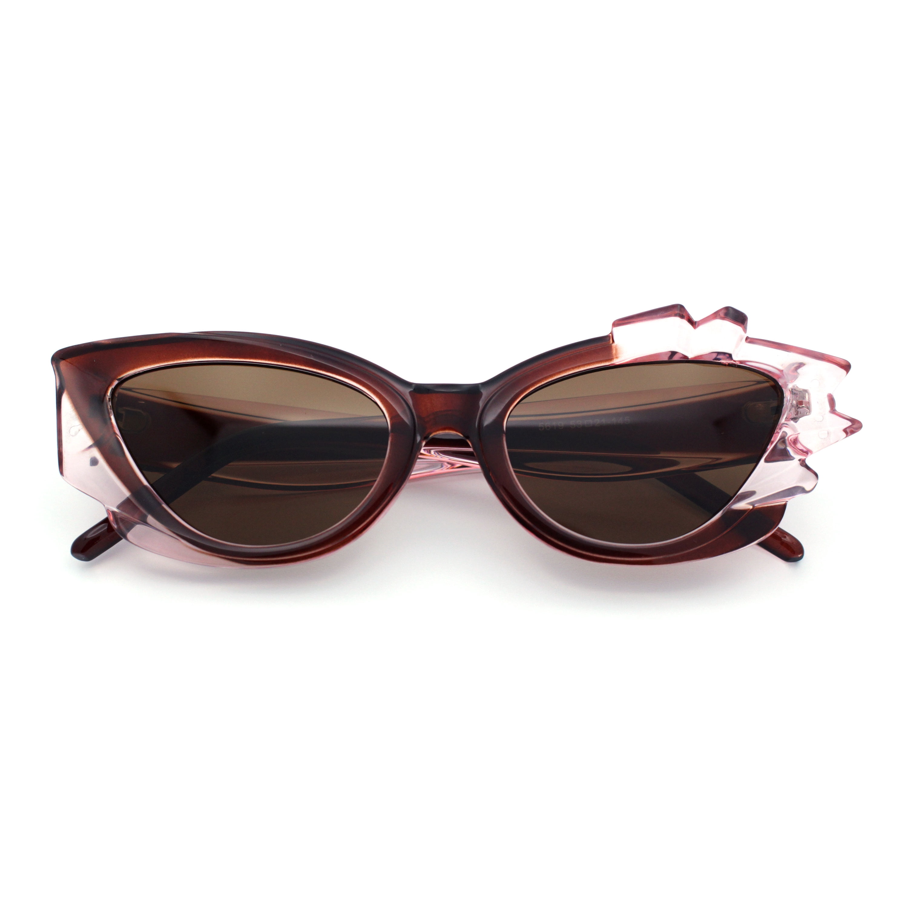 Womens Cat Eye Asymmetrical Rock Candy Crystal Runway Plastic ...
