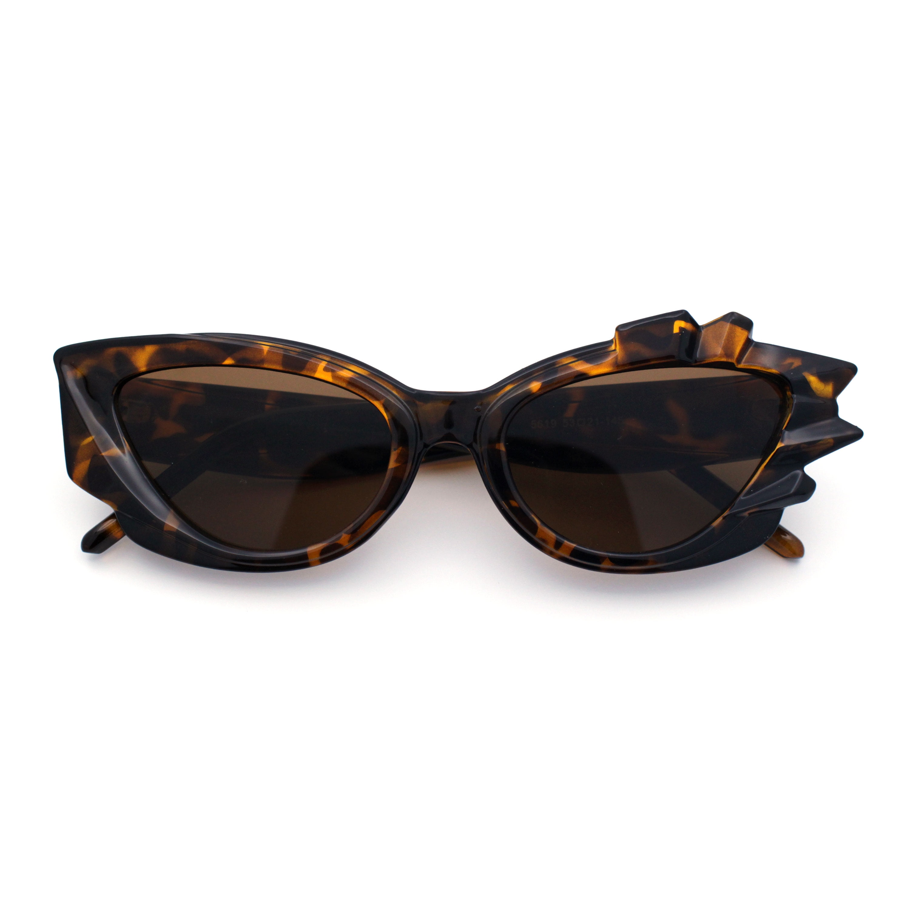 Womens Cat Eye Asymmetrical Rock Candy Crystal Runway Plastic ...