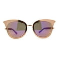 thumbnail image 1 of Womens Cat Eye Double Rim Butterfly Shape Mirror Lens Sunglasses Gold Purple Mirror, 1 of 4