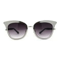 thumbnail image 1 of Womens Cat Eye Double Rim Butterfly Shape Mirror Lens Sunglasses Silver Smoke, 1 of 4