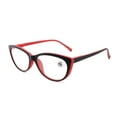 thumbnail image 1 of Womens Cat Eye Reading Glasses Plastic Readers Spring Hinges Presbyopic Glasses, 1 of 3