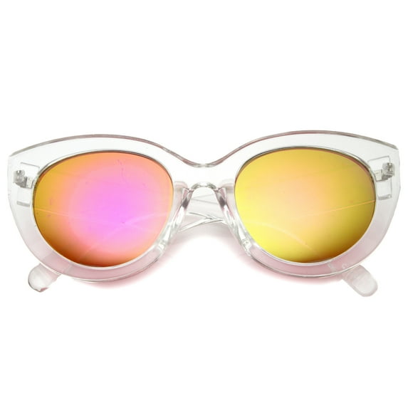 Womens Cat Eye Sunglasses With UV400 Protected Mirrored Lens 9939