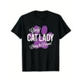 thumbnail image 1 of Womens Cat Lover Tee Black S-5XL Crazy Cat Lady Graphic T-Shirt Playful Paw Print Design 100 Percent Cotton Soft Crew Neck Top Funny Pet Owner Shirt Casual Everyday Wear Comfortable Machine Washable, 1 of 5
