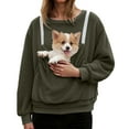 thumbnail image 1 of Womens Cat Pouch Hoodie Oversize Pet Carrier Sweatshirts Soft Fuzzy Pullover Tops With Kangaroo Unisex Outdoor, 1 of 5