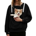 thumbnail image 1 of Womens Cat Pouch Hoodie Oversize Pet Carrier Sweatshirts Soft Fuzzy Pullover Tops With Kangaroo Unisex Outdoor, 1 of 5