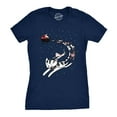 thumbnail image 1 of Womens Cat Reindeer Sleigh T Shirt Funny Santa Christmas Holiday Party Tee Womens Graphic Tees, 1 of 9