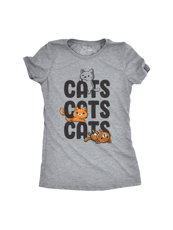 Womens Cats Cats Cats T Shirt Funny Pet Kitty Lover Tee Womens Graphic Tees