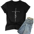thumbnail image 1 of Womens Causal Faith Printed T-Shirt Christian Graphic Tees Short Sleeve Tops, 1 of 3