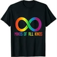 thumbnail image 1 of Womens Celebrate Neurodiversity Minds Of All Kinds T-Shirt Black, 1 of 5