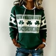 thumbnail image 1 of Womens Celtic Knot Shamrock Hoodie Green St Patrick's Day Lightweight Polyester Relaxed Fit Casual Hooded Sweatshirt Dark Green S, 1 of 3
