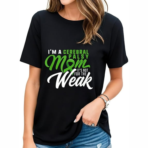 Womens Cerebral Palsy Awareness Shirts Support Brain Mom Disease T-Shirt Black