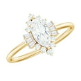 thumbnail image 1 of Rosec Jewels Womens Certified Moissanite Cocktail Ring with Halo, D-VS1 Quality, 14K Yellow Gold, US 5.00, 1 of 6